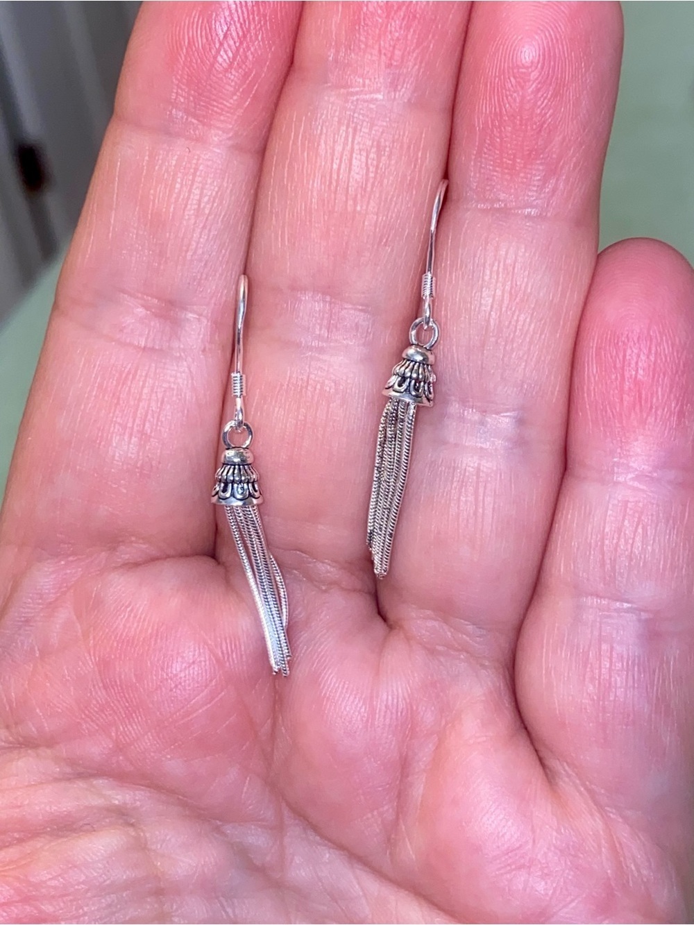 Sterling Tassel Drop Earrings in Silver